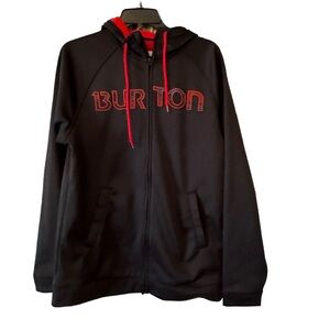 Burton Men’s Zip Front Logo Hoodie Fleece Lined Size M